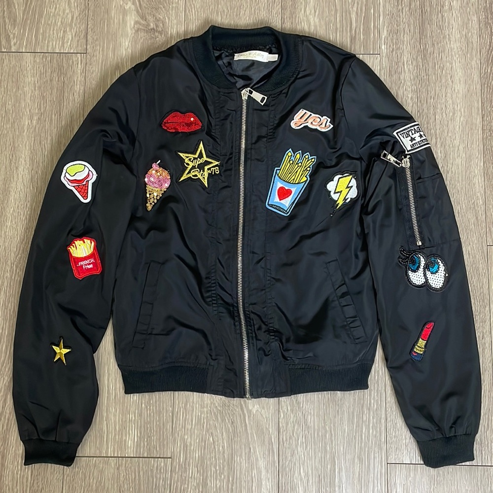 RARE Black Bomber Jacket in Small